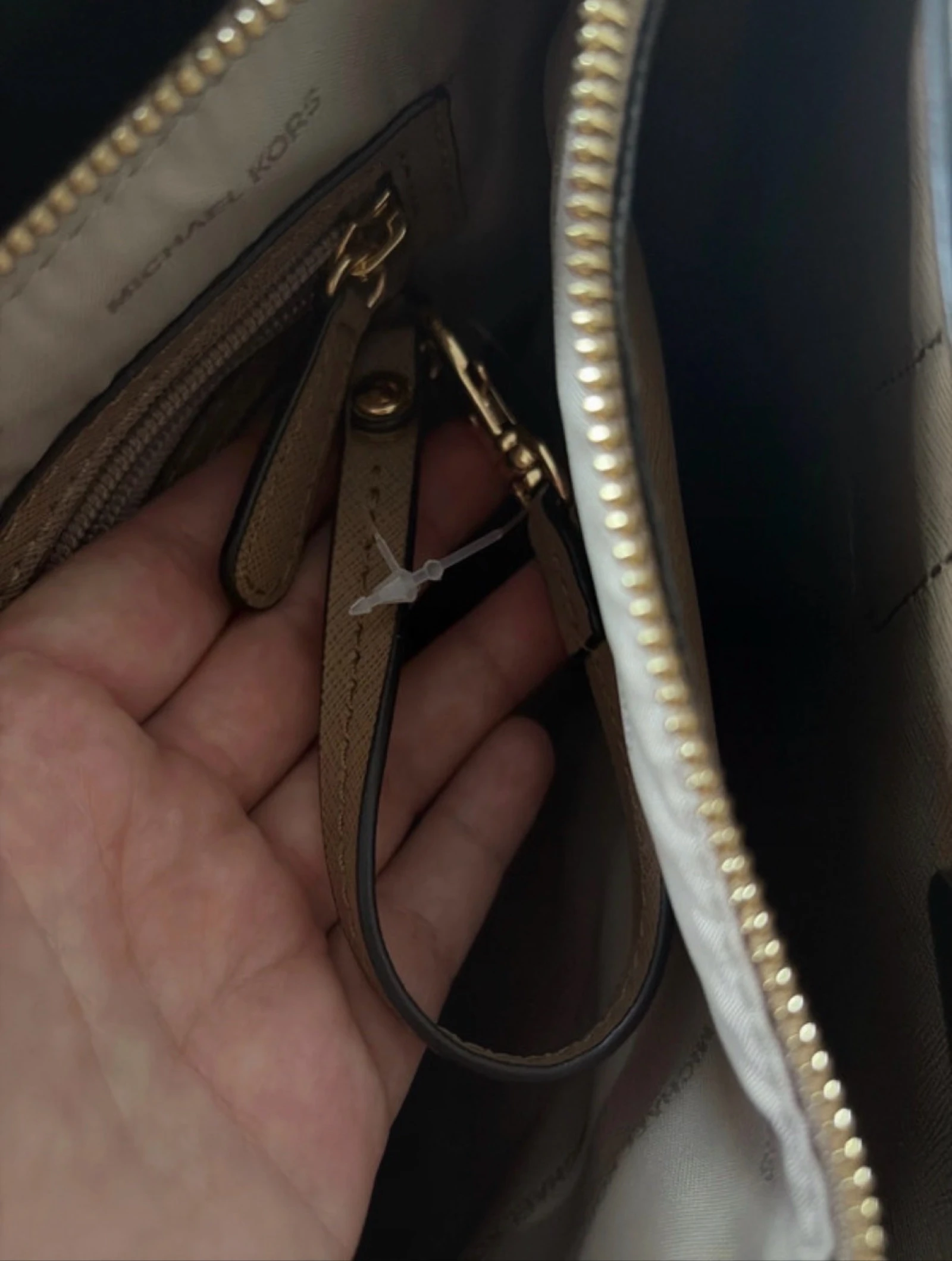 Michael Kors tas van gemêleerd goudkleurig leer – Uitstekende staat – Schouderband + dust bag – photo 12